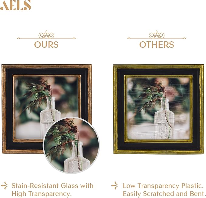 AELS 4x4 Inch Vintage Picture Frame, Elegant Luxury Antique Photo Frames - Image 3