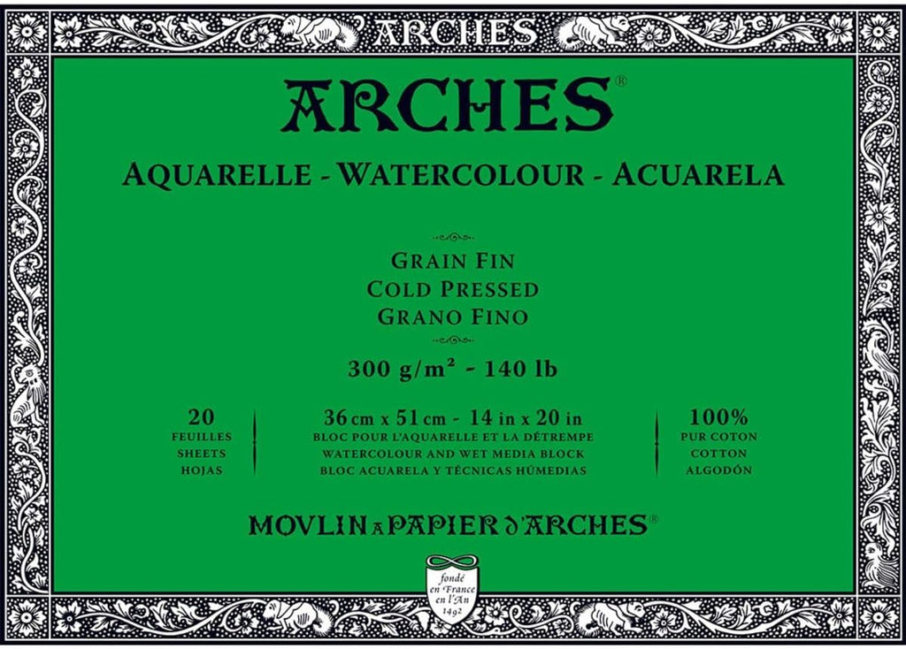 Arches Watercolor Paper Block, Cold Press, 140 pound by ARCHES