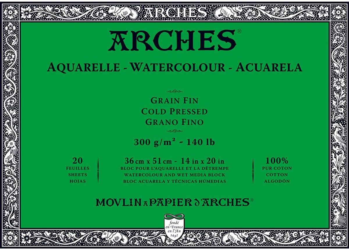 Arches Watercolor Paper Block, Cold Press, 140 pound by ARCHES
