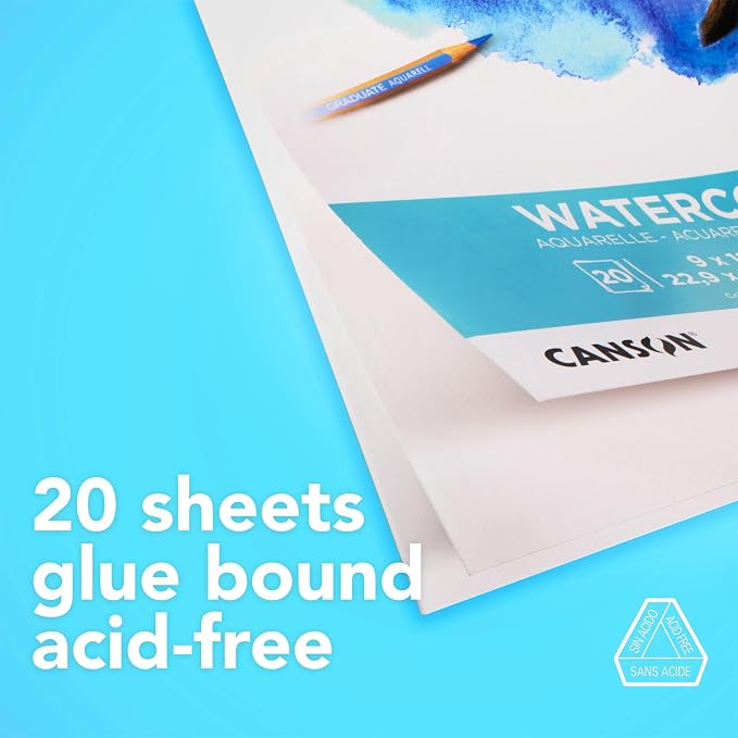 Canson Graduate Watercolor Pad, 11x14 inch, 20 Sheets | Artist Paper - Image 3