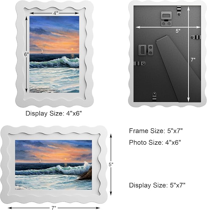 5x7 Wavy Picture Frame With Mat - Image 3