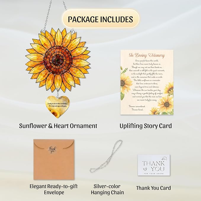 Sunflower Suncatcher Ornament – Acrylic Sunflower Window Hanging Decoration - Image 2