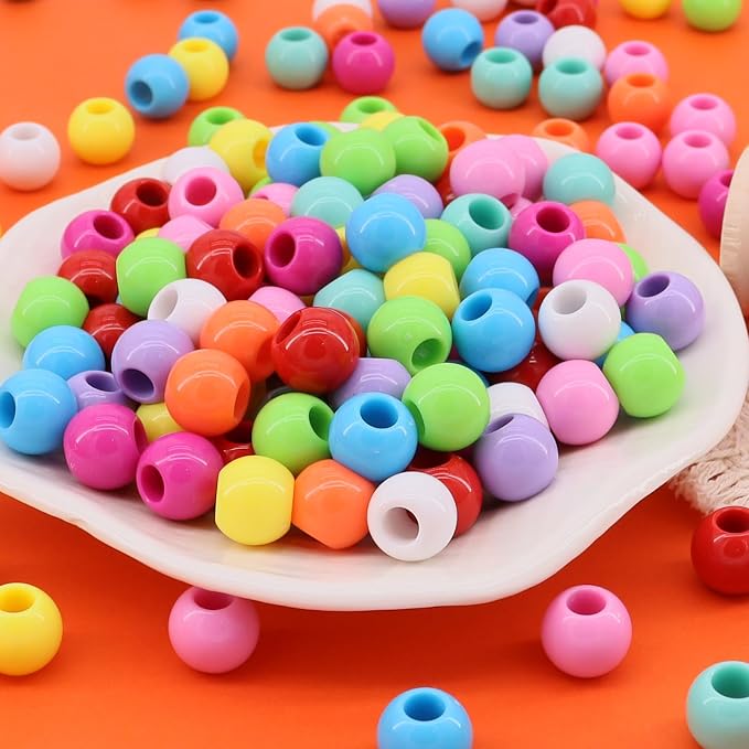 190pcs 14mm Plastics Acrylic Beads Mix Rainbow Color DIY Colorful Mix 10 Color - Image 7