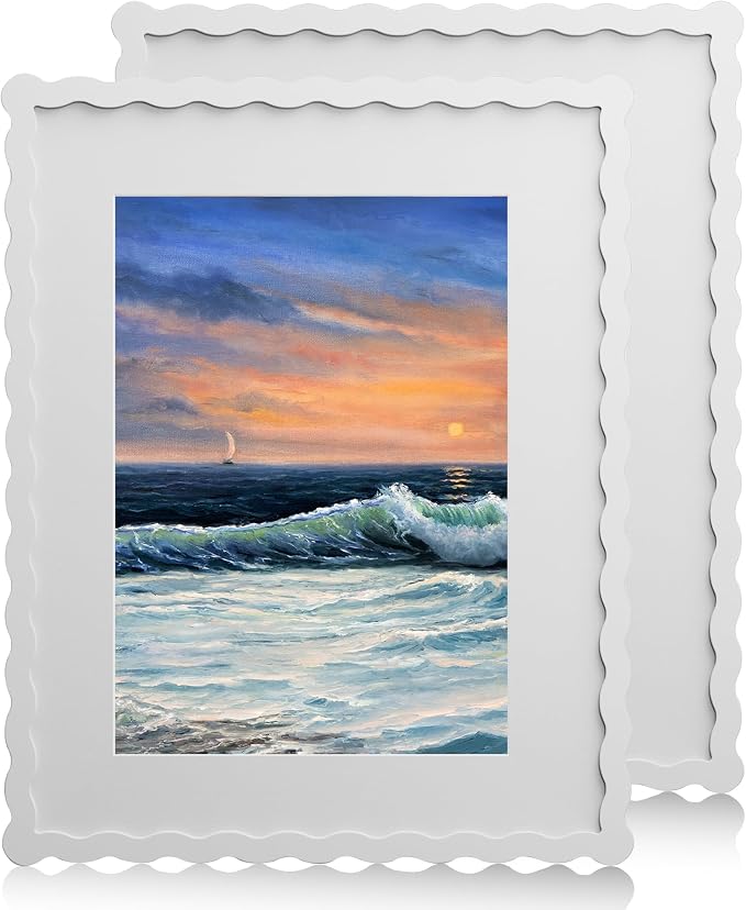 11x14 Wavy Picture Frame With Mat by Unknown