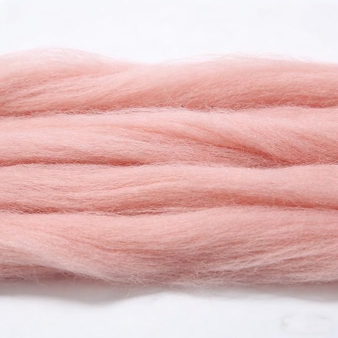 Wool Roving Light Pink, 3.4oz Needle Felting Wool, Perfect Felting Wool - Image 3