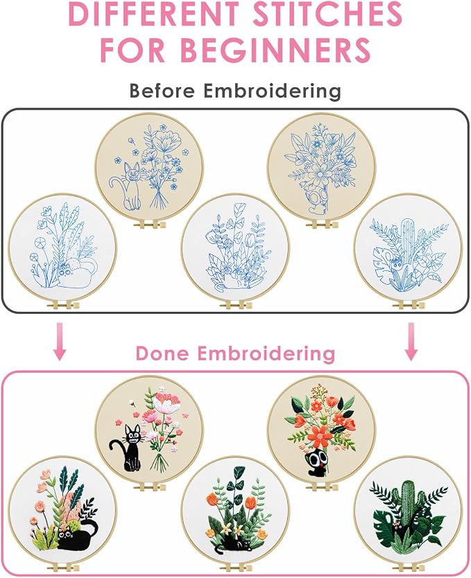 TINDTOP Embroidery Kit for Adults, Embroidery Kit for Beginners Include - Image 3