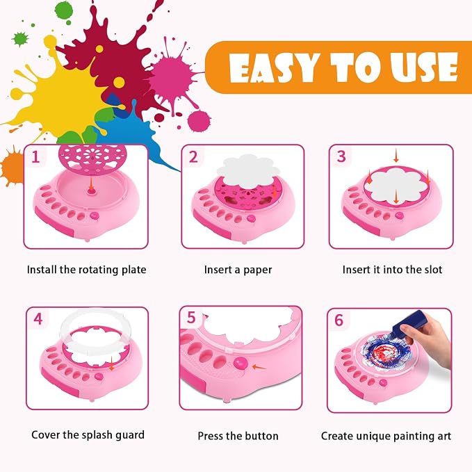 Spin Art Machine for Kids, Paint Spinner Arts & Crafts Kit for Ages 4-12 | - Image 7