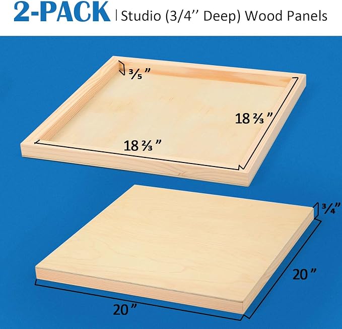 Falling in Art 2 Pack 20x20 Unfinished Birch Wood Panels Kit - Image 2