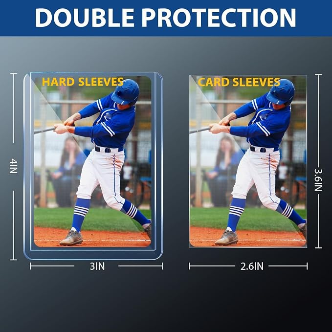 400 Hard Plastic Card Sleeves, Premium Baseball Card Protectors, Sports Game - Image 3