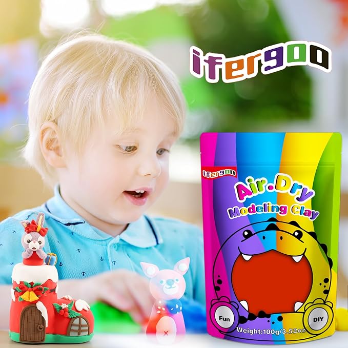 ifergoo Red Air Dry Clay, DIY Creative Modeling Clay - Image 7