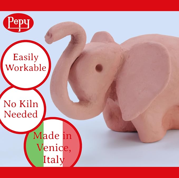 Pepy Premium European Air Dry Modeling Clay Terracotta 2.2 lb Bar - Image 2