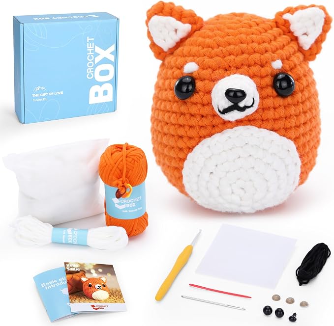 Crochet Kit for Beginners: Shiba Inu Crochet Kit, All You Need in, Include Easy by CROCHETBOX