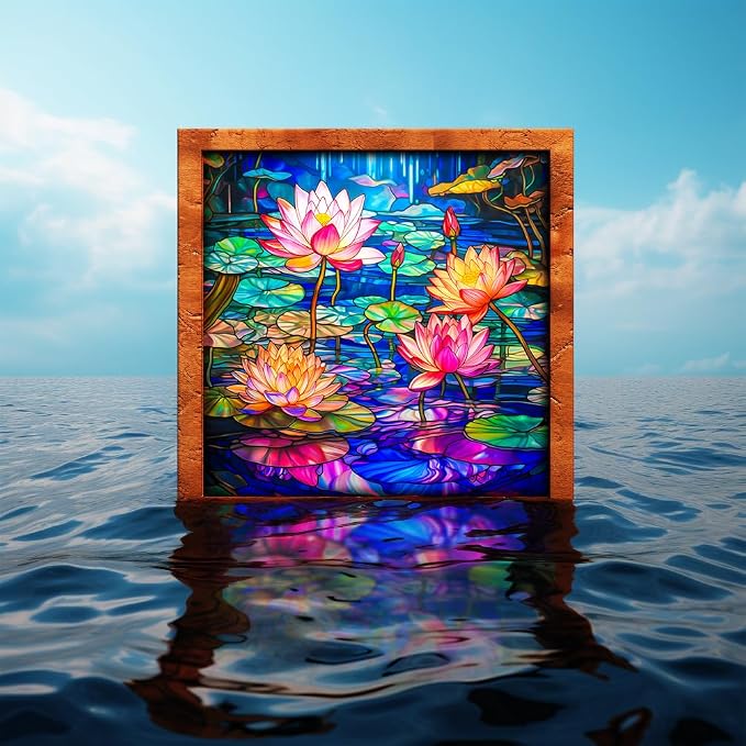 Bgraamiens Stained Glass Waterlily Jigsaw Puzzle - Image 3