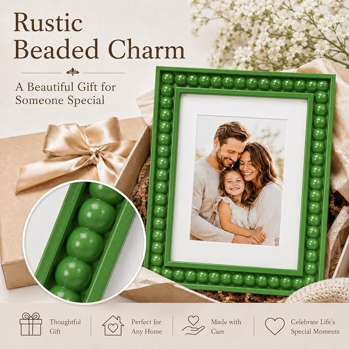 Solid Wood 8x10 Picture Frame Beaded Frame - Image 8