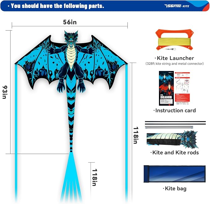 SGftre Complete Kite with Handle, Line & Accessories, Family Outdoor Activities - Image 3