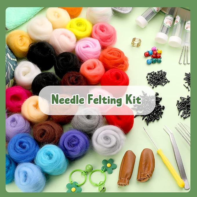 IMZAY 304 Pcs Needle Felting Kit, Wool Roving 50 Colors Set, Needle Felting - Image 7