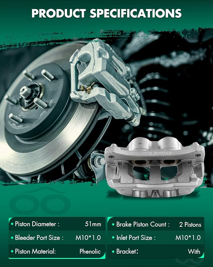 SCITOO 18B5211 Rear Left Disc Brake Caliper Assembly w/Bracket For Dodge For Ram 3500 2009-2010,For Ram For 3500 2011-2018,For Ram For 4000 2012-2016
