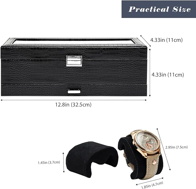 ProCase Watch Box, 6 Slot Watches Display Case - Image 5