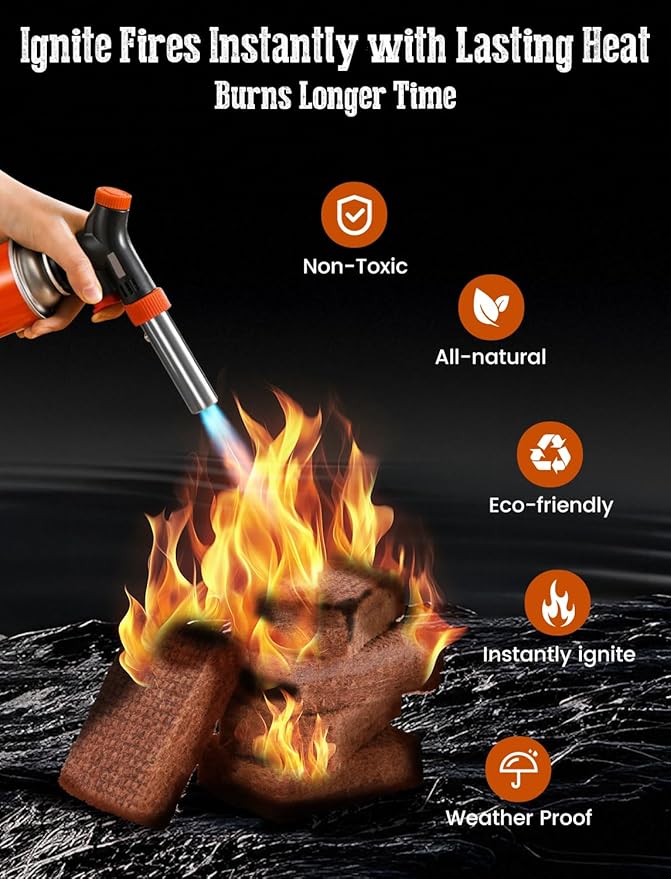 E500 Fire Starter for Campfires, Fireplace, Fire Pits, BBQ, Grills, Larger Charcoal Fire Starter Squares, 160-Count Firestarter
