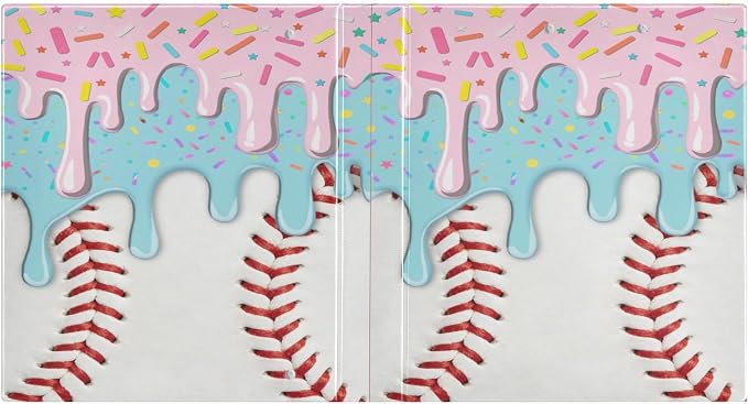Baseball Red White Stripe Pattern Round Ring Binders 1.5 Inch Softball Sports 3 - Image 2