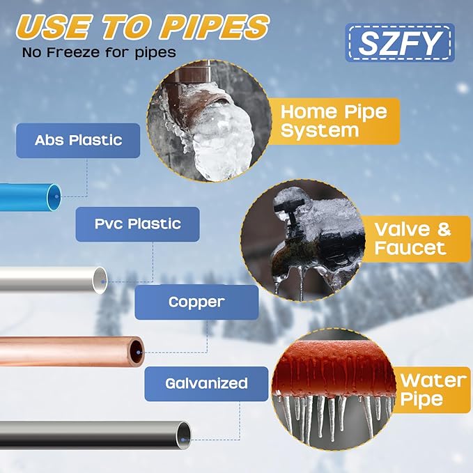 3FT~200FT Heat Tape for Water Pipes, -40°F Deicing Cable,Pipe Heat Cables for Roof,Gutter，Farm，Freeze Protetion Heating Wires, Heated Water Hose,Plumbing Fixtures,120V 5W/FT (15FT)