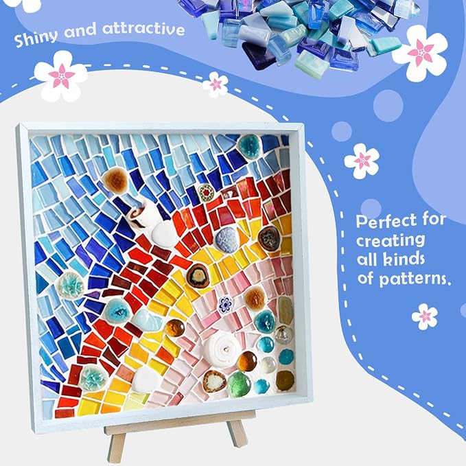 LITMIND Blue Mixed Irregular Glass Mosaic Tiles - Image 3