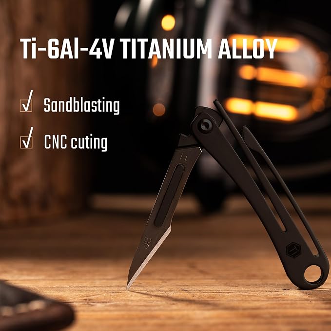 KeyUnity KK07BK Precision Craft Utility Blade Titanium Handle Mini Cutting Tool - Image 4