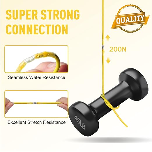 Kuject 250PCS Solder Seal Wire Connectors AWG 12-10, Yellow Solder Seal Heat Shrink Butt Connectors Terminals Solderstick Sleeve Waterproof Wire Splice Connector for Marine Boat Wire Joint