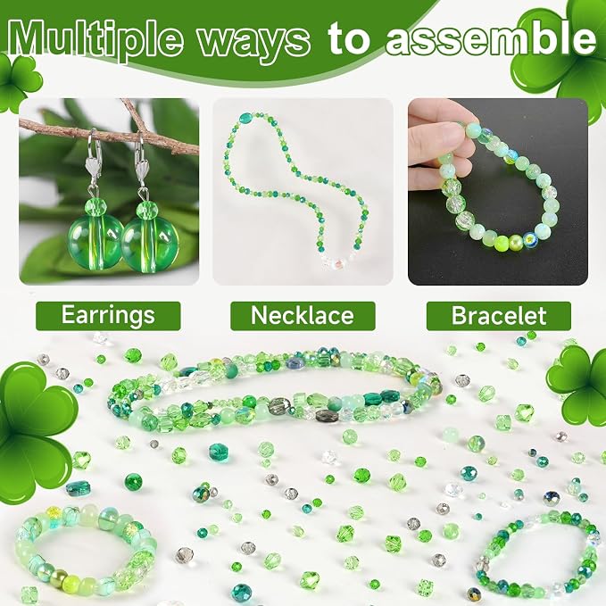 636pcs St. Patrick's Day Glass Beads - Image 6