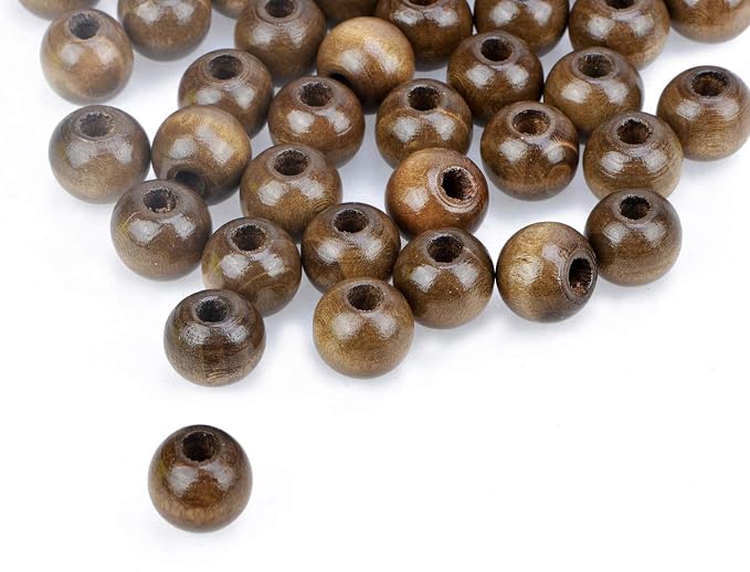 AD Beads Wood Spacer Loose Wooden Craft Beads Big Hole Beads Assorted - Image 2