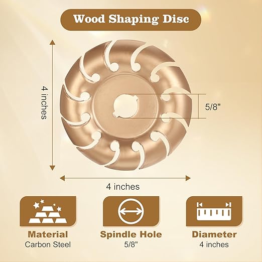 10PCS Wood Carving Disc Set for 4" & 4-1/2" Angle Grinder, Includes Grinding, Shaping & Sanding Discs with 5/8" Arbor for Woodworking & DIY Projects