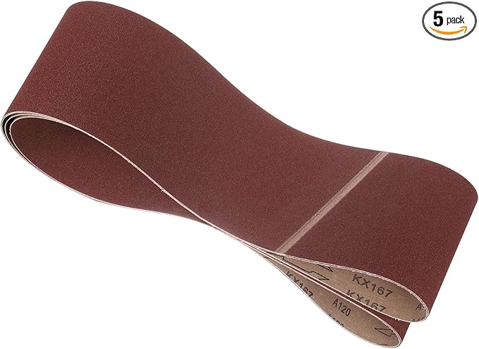 5 Pcs Sanding Belts 6 x 89 Inch 120 Grit Aluminum Oxide Abrasive Sandpaper for Belt Sander Metal Grinding Wood Working Weld Rust Removal