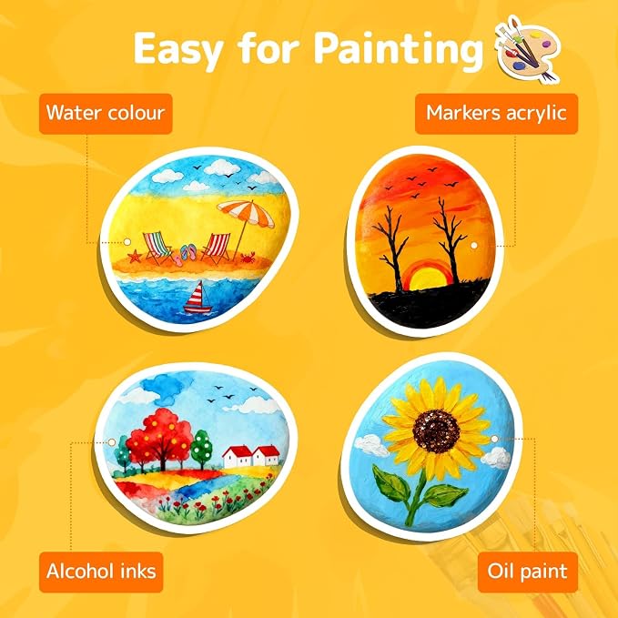 Simetufy 120Pcs Rocks for Painting, Flat & Smooth Stone to Paint, Hand Picked - Image 7