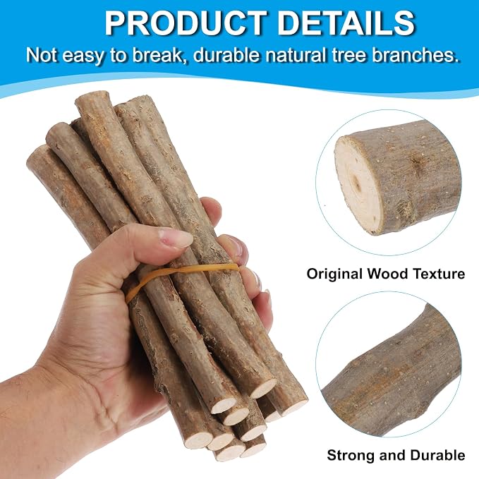 PATIKIL 8 Pcs / 30cm Wood Log Sticks, 0.6-1.2inch in Diameter Natural Driftwood - Image 3