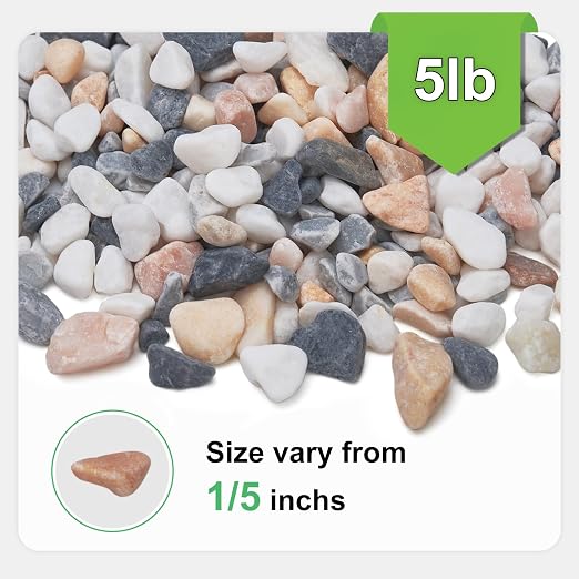 Pulovin 5 lbs Small Rocks for Plants, 1/5 Inch Pebbles for Indoor Plants - Image 2
