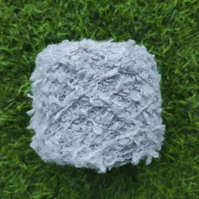 50gGrey Soft Plush Wool Acrylic Fancy Loop Yarn by Namzi