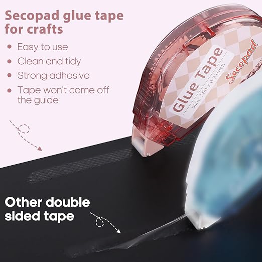 Secopad Scrapbook Tape, 4 Pack Double Sided Tape Roller - Image 2