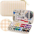 Travel Basic Sewing Kit with Checkered Pattern Sewing Set | Professional 130PCS by Bobode