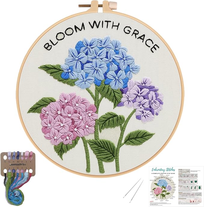 Nuberlic Hydrangea Embroidery Kits by Nuberlic