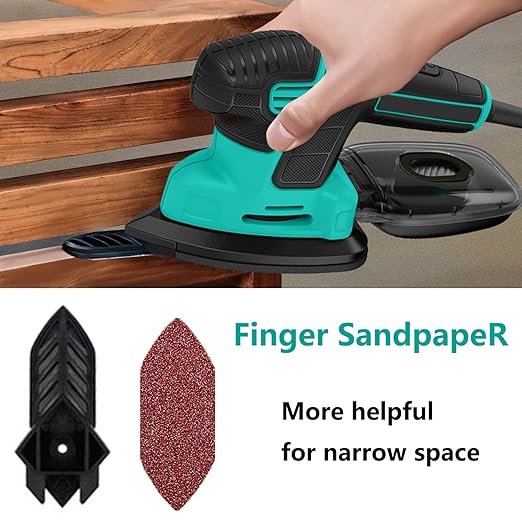 120pcs Mouse Sander Sandpaper and 3pcs Sanding Interface Pad, Detail Sander Sanding Sheets, Sanding Paper 60-240 Grit - FBD123