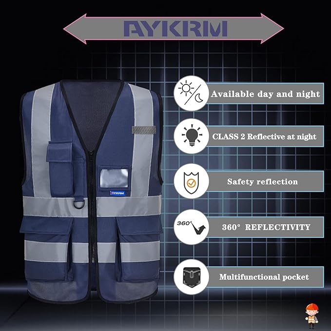 6XL 7XL 8XL navy amazon safety vest for man