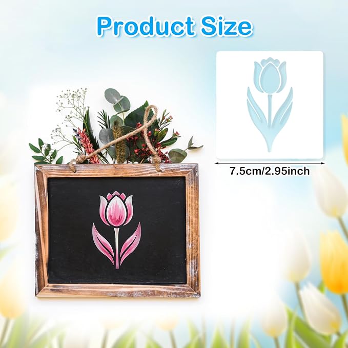 20 Pcs Flower Stencils 2.95 Inch Reusable Flower Stencils - Image 2