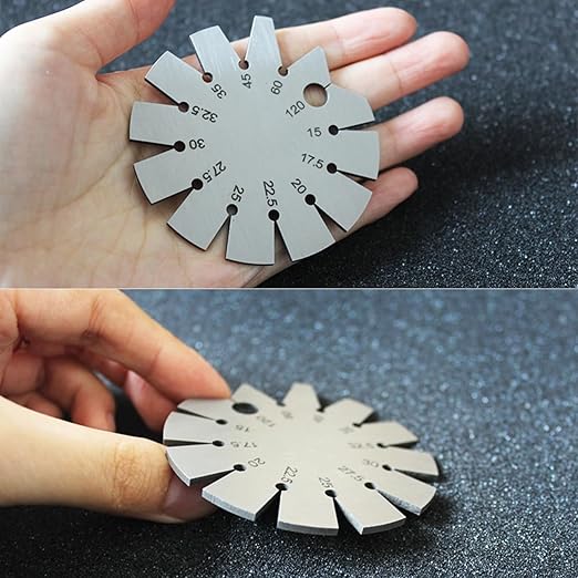 Stainless Steel Bevel Angle Gauge, Measure 15-120 Degree Angles for Knife Blade, Woodworking, Chisel, Compact & Durable, Includes Storage Box