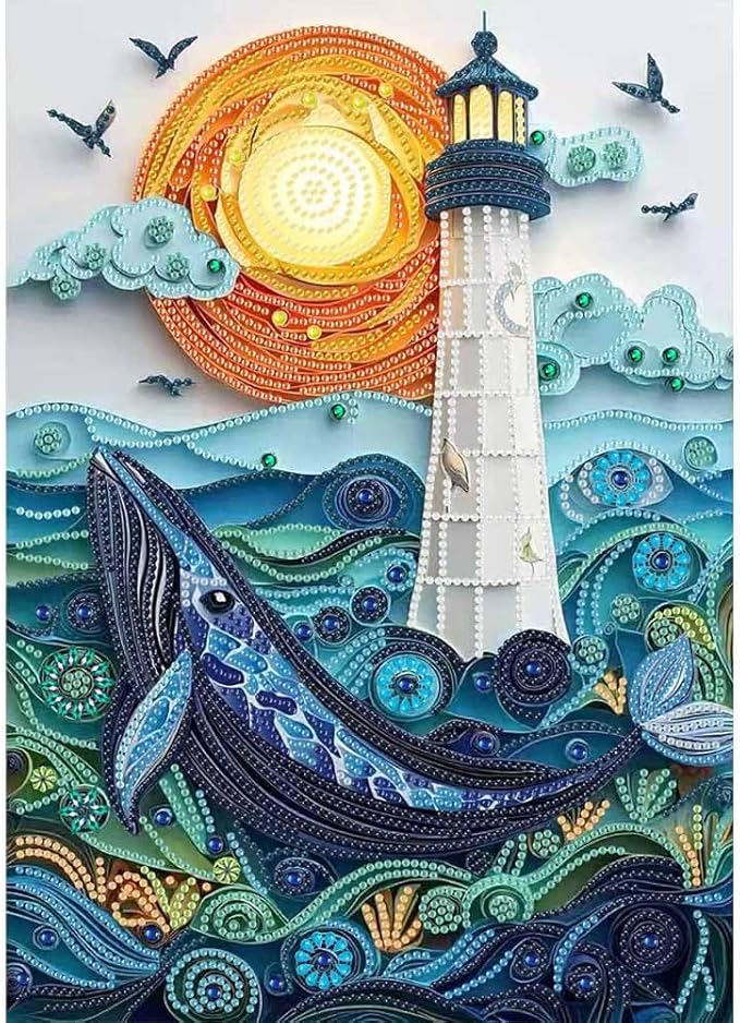 ZQEATRY Moon Lighthouse Special Shape Diamond Art Kits by ZQEATRY