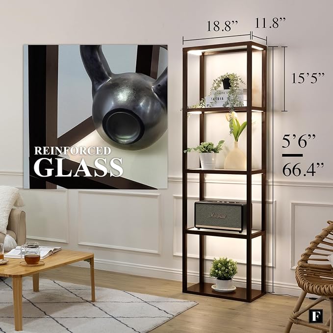 FENLO LED Display Shelf with Lights – Curio Cabinet - Image 3