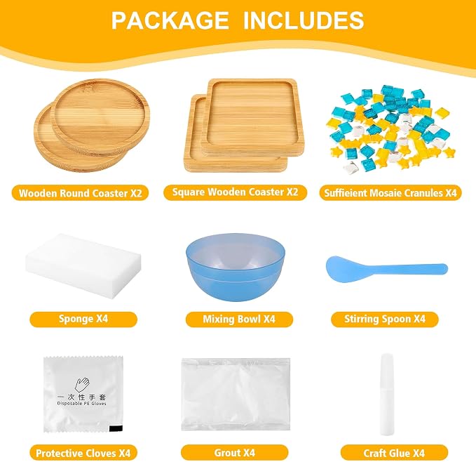 Xavbrysw 4 Sets DIY Glass Mosaic Tiles - Image 2