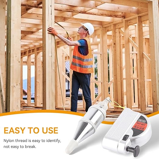 Magnetic Plumb Bob with String, Plumb Bob Reel Retractable Plumb Line Tool, 8m/ 26ft Automatically Stretch Line Quickly Stabilize Plumb Bob Tool for Construction Building Line