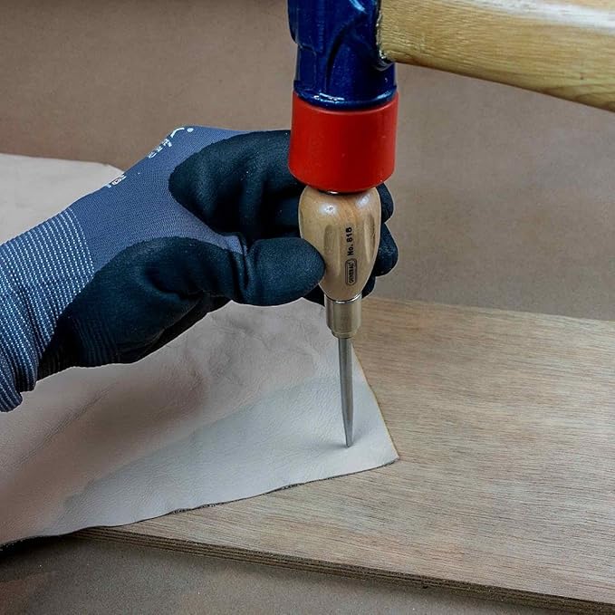General Tools Scratch Awl Tool with Hardwood Handle - Scribe, Layout Work, & Piercing Wood - Alloy Steel Blade