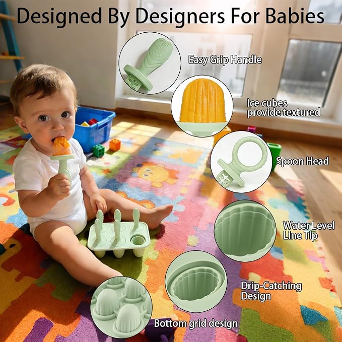 Silicone Baby Popsicle Molds for Teething Relief - Image 2