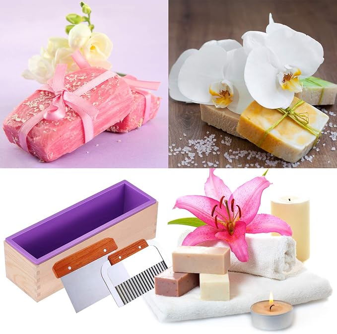 Ogrmar Silicone Soap Molds Kit-42 oz Wooden Silicone Rectangular Mold - Image 6